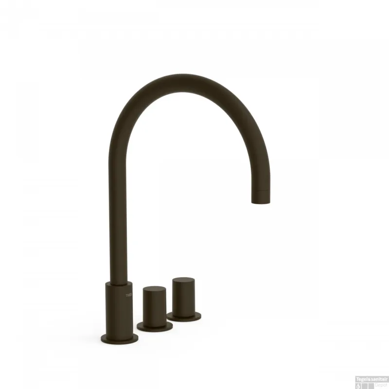 Badrandkraan Tres Study Exclusive Tweeknops Uitloop Gebogen 21,5 cm Zwart Brons Dagaanbieding