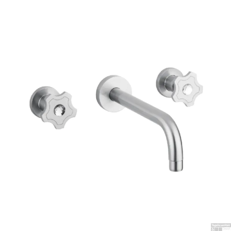 Inbouw Wastafelmengkraan Sanimex Giulini Tweeknops 25cm Inclusief G-Link Inbouwdeel Chroom Gecertificeerd