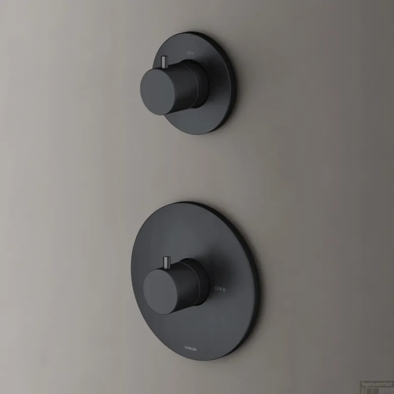 Betrouwbaar Douchethermostaat Hotbath Cobber Inbouw 1 Stopkraan Mat Zwart (excl. inbouwdeel)