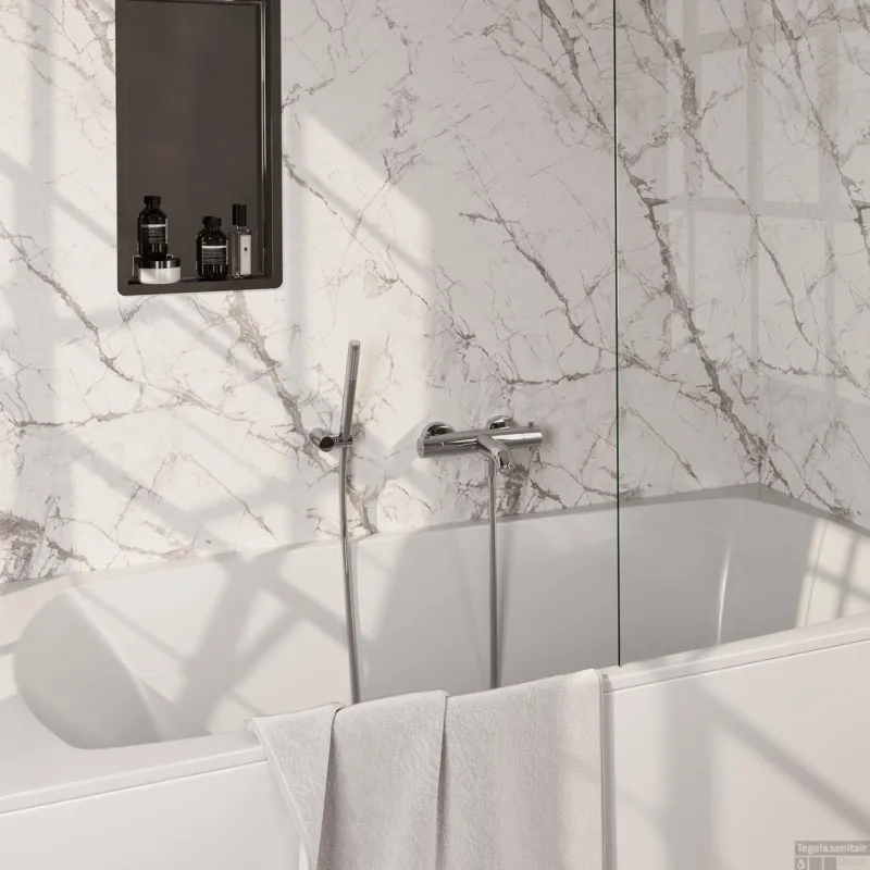 Opbouwset Bad- en Douchekraan Brauer Chrome Edition Thermostatisch Met Wandhouder Chroom Bestel Nu