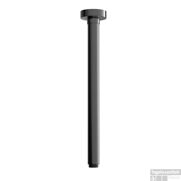 Exclusieve Aanbieding Plafondbuis Hotbath Cobber Rond 30 cm Gepolijst Zwart PVD
