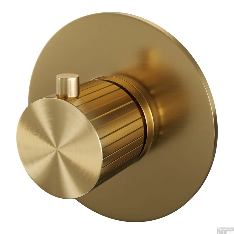 Brauer Stripe losse inbouwthermostaat met in- en afbouwdelen goud geborsteld PVD Betrouwbaar