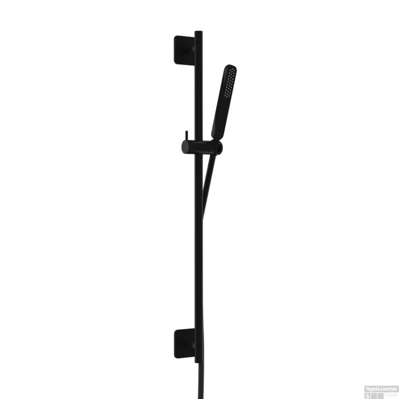 Premium Glijstangset Hotbath Gal 100 cm Met Doucheslang 150 cm En Handdouche Mat Zwart