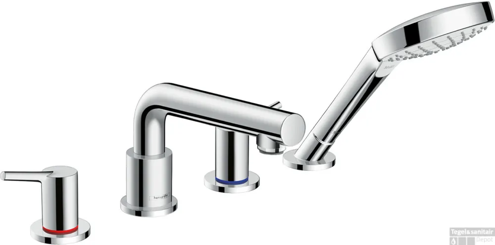 Hansgrohe Talis S viergats badrandmengkraan afbouwdeel voor inbouwdeel voor inbouwdeel 13244180, chroom Exclusieve Aanbieding