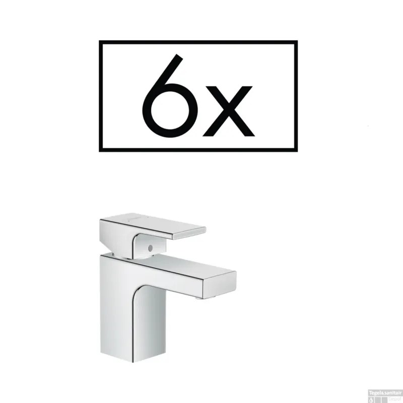Bestseller Wastafelmengkraan HansGrohe Vernis Shape Eengreeps 70 Zinc Met Trekwaste 6 Stuks Chroom