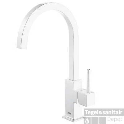Keukenkraan Tres Cocina Gebogen Uitloop 20.5 cm Mat Wit Nu Kopen