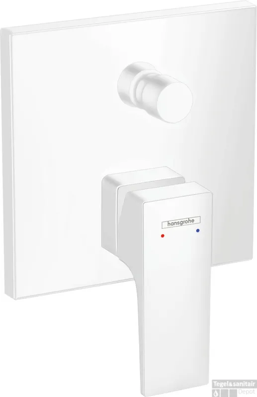 Snelle Levering Hansgrohe Metropol ééngreeps badmengkraan afbouwdeel met rechte greep en zekerheidscombinatie, mat wit