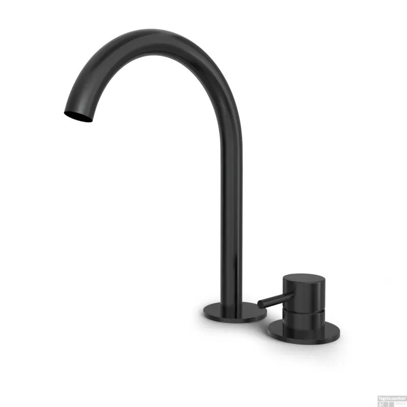 Hotbath BUDDY Wastafelmengkraan 2 gats Geborsteld Zwart PVD (B123MBP) Uitverkoop