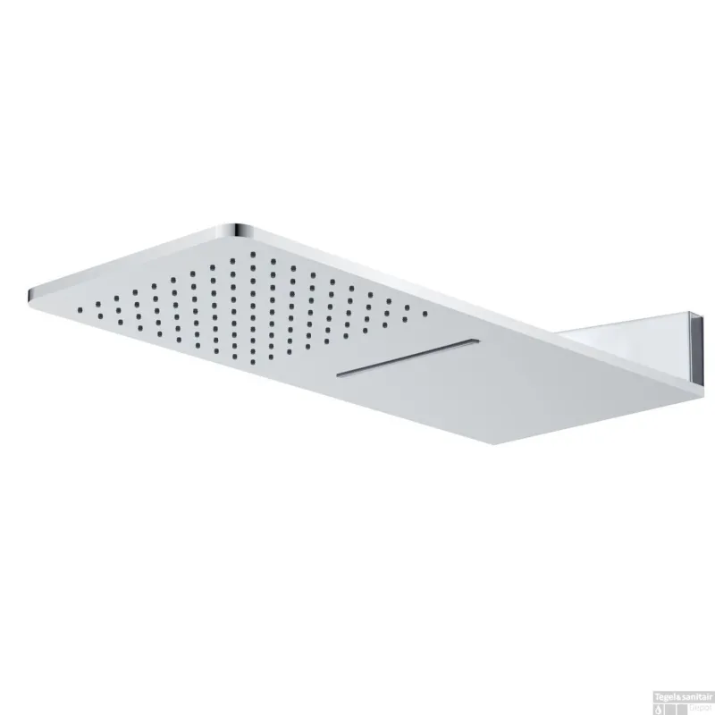 Luxe wand-hoofddouche 24x55 waterval chroom rechthoek Koopje