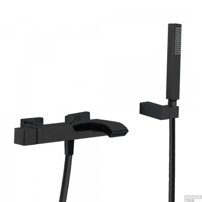 Badmengkraan Tres Cuadro Waterval met Handdouche 25.4x15.4 cm Vierkant Mat Zwart Bestel Nu