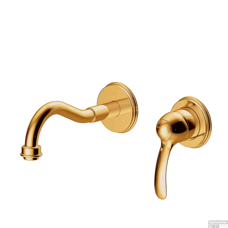 Inbouw Wastafelmengkraan Tres Clasic Gebogen 1 Hendel Goud Meest Verkocht