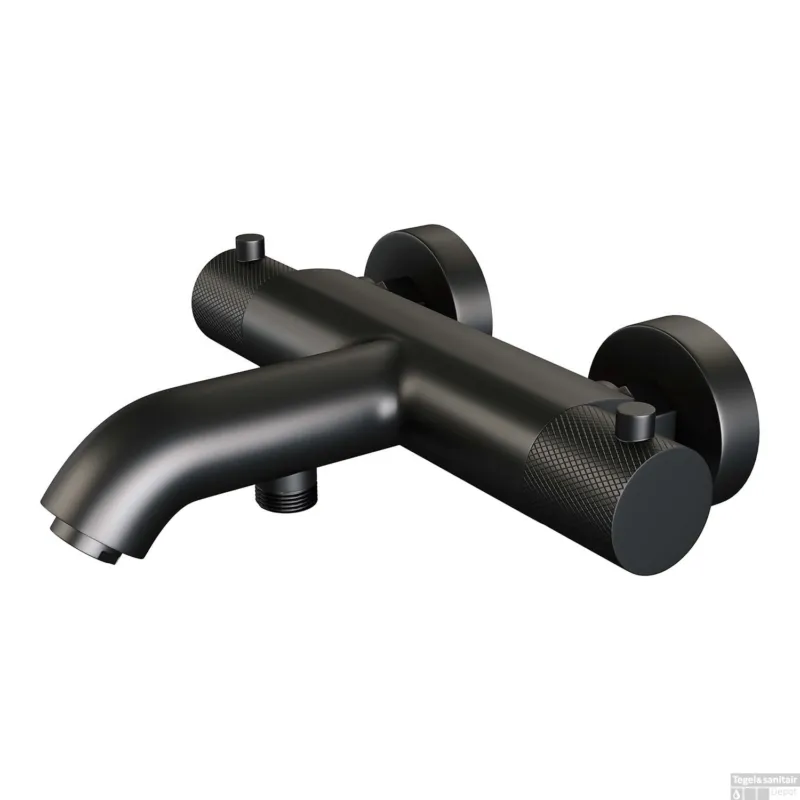 Lage Kosten Opbouw Bad- en Douchekraan Brauer Black Carving Thermostatisch Mat Zwart