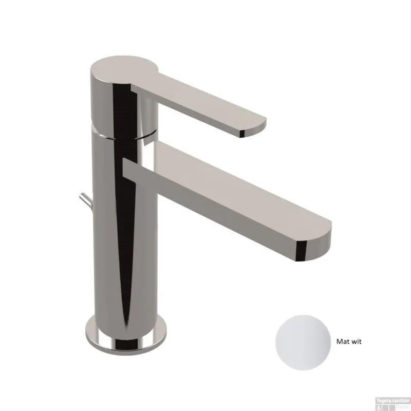 Wastafelkraan Sanimex Giulini Trekwaste Luxe 16.7 cm Mat Wit (Excl. Afvoerplug) Koopje