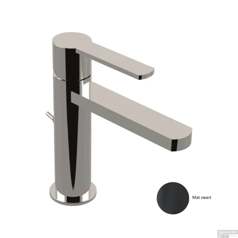 Wastafelkraan Sanimex Giulini Trekwaste Luxe 16.7 cm Mat Zwart (Excl. Afvoerplug) Fabrieksprijs