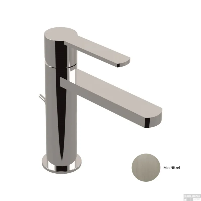 Lage Kosten Wastafelkraan Sanimex Giulini Trekwaste Luxe 16.7 cm Mat Nikkel (Excl. Afvoerplug)