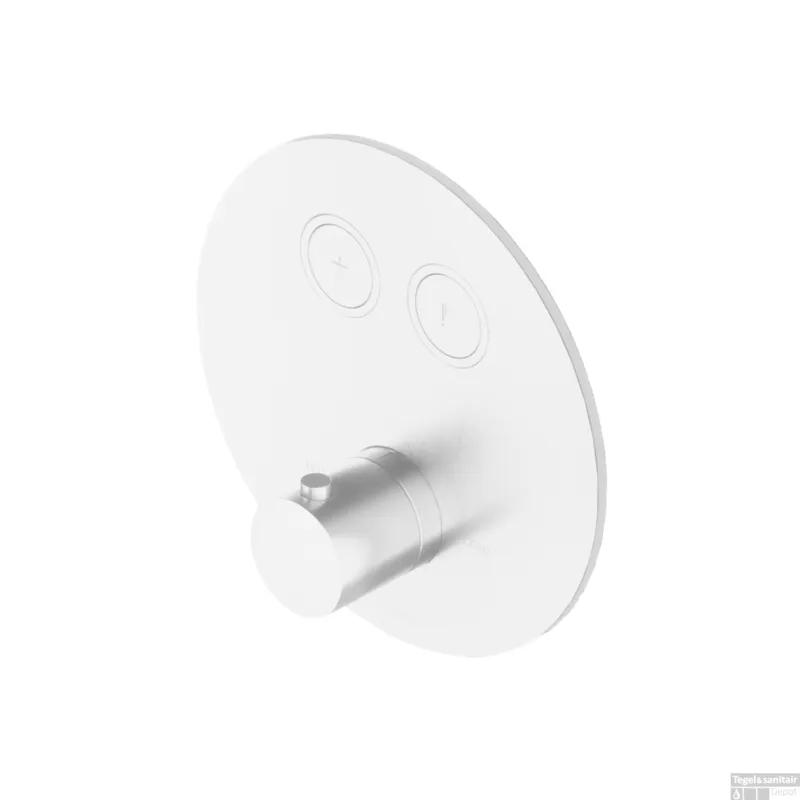 Douchethermostaat Hotbath Cobber Inbouw 2 Pushbuttons Rond Mat Wit (excl. inbouwdeel) Laatste Kans