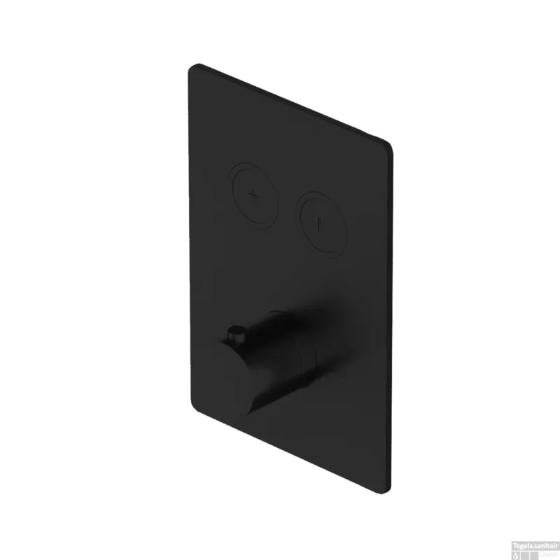 Douchethermostaat Hotbath Cobber Inbouw 2 Pushbuttons Vierkant Mat Zwart (excl. inbouwdeel) Uitverkoop