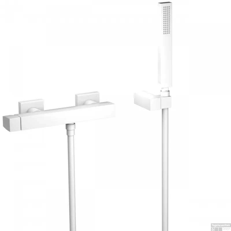 Douchemengkraan Tres Slim Exclusive Opbouw Vierkant Mat Wit Beste Prijs