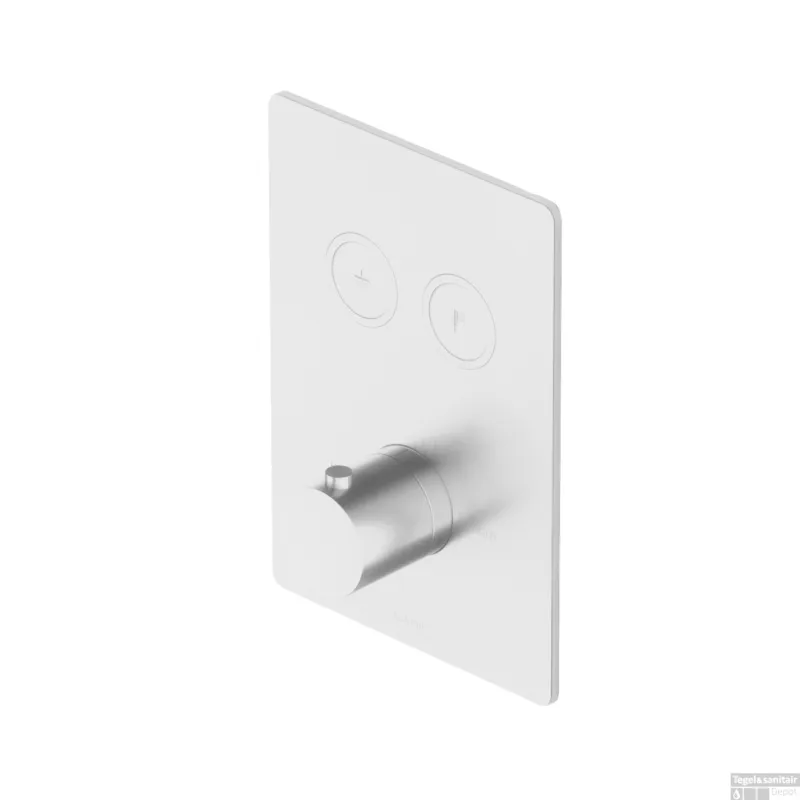 Beste Prijs Douchethermostaat Hotbath Cobber Inbouw 2 Pushbuttons Vierkant Mat Wit (excl. inbouwdeel)
