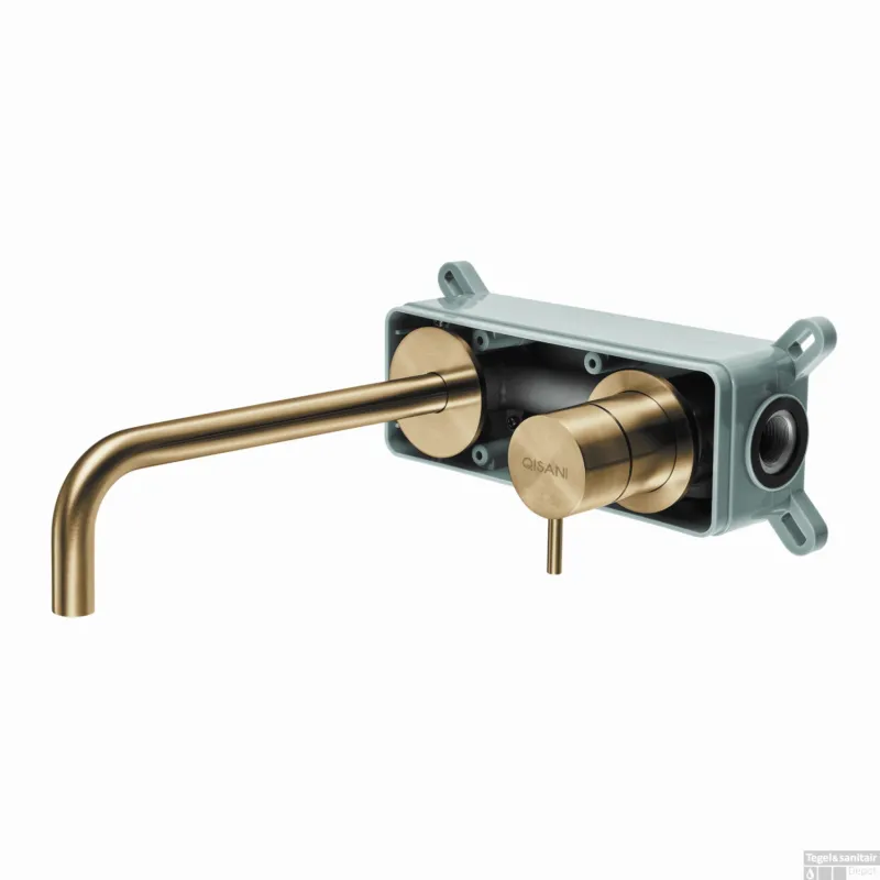 Inbouwkraan Qisani Flow Standaard Geborsteld Goud Premium