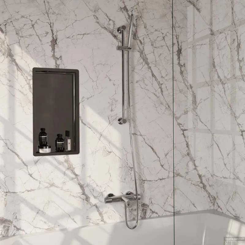 Opbouwset Bad- en Douchekraan Brauer Chrome Carving Thermostatisch Met Glijstang Chroom Voordeelprijs