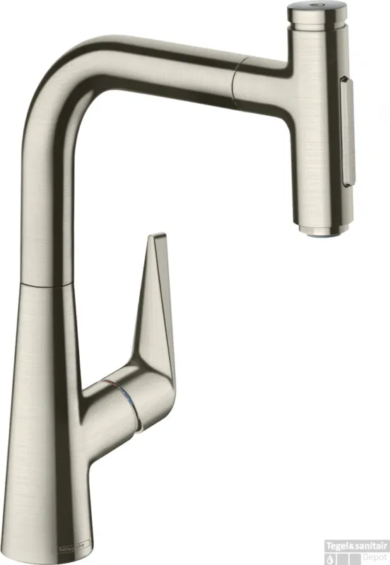 Hansgrohe Talis Select M51 M5117-H220 ééngreeps keukenmengkraan met uittrekbare vuistdouche, rvs look Laatste Kans