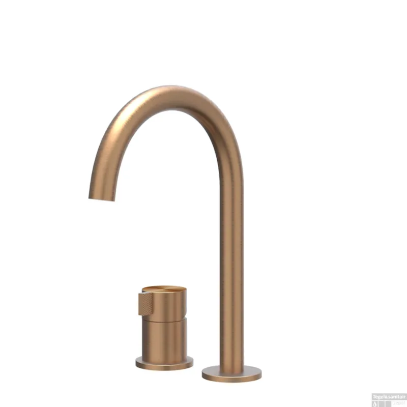 Bestel Nu Wastafelkraan IVY Tribe Coldstart 2-gats RVS316 Geborsteld Mat Koper PVD