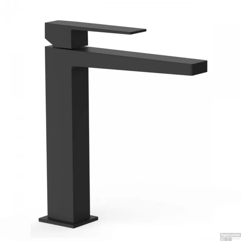 Wastafelmengkraan Tres Slim Exclusive Vierkant met Hendel Mat Zwart Tijdelijk Beschikbaar
