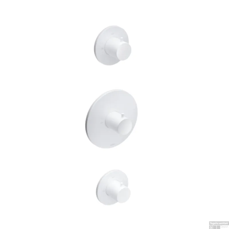 Douchethermostaat Hotbath Cobber Inbouw 2 Stopkranen Mat Wit (excl. inbouwdeel) Superprijs