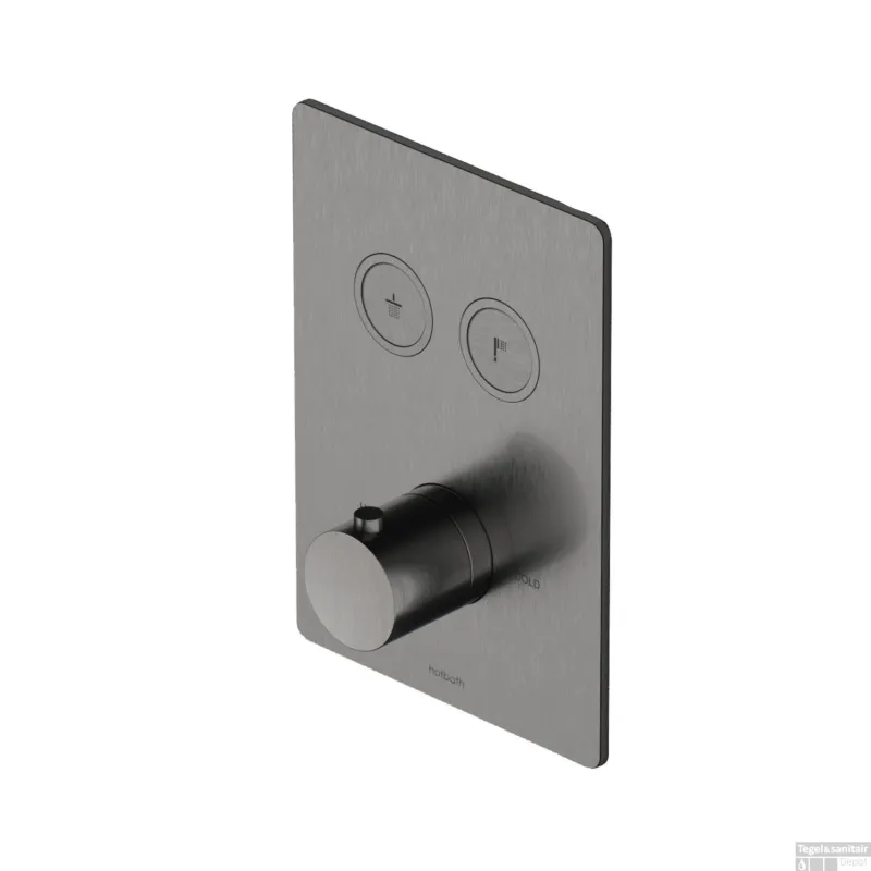 Fabrieksprijs Douchethermostaat Hotbath Cobber Inbouw 2 Pushbuttons Vierkant Verouderd IJzer (excl. inbouwdeel)