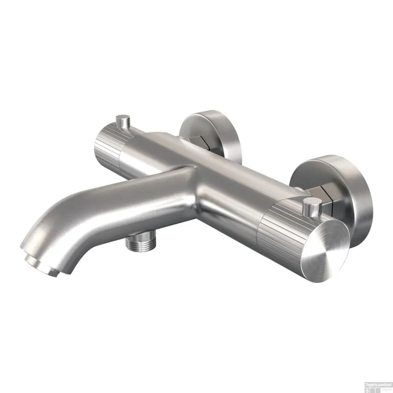 Brauer Stripe opbouw baddouche thermostaatkraan RVS-kleurig geborsteld PVD Gecertificeerd