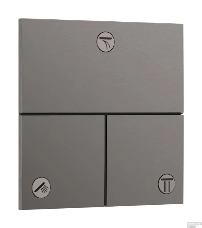 Lage Prijs Hansgrohe ShowerSelect Comfort E stopkraan inbouw voor 3 functies, Brushed Black Chrome