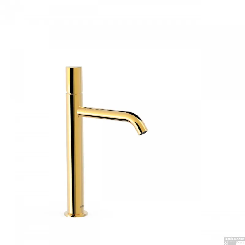 Hoge Kwaliteit Wastafelmengkraan Tres Study Exclusive 32,5 cm 1-Knop Rond Goud