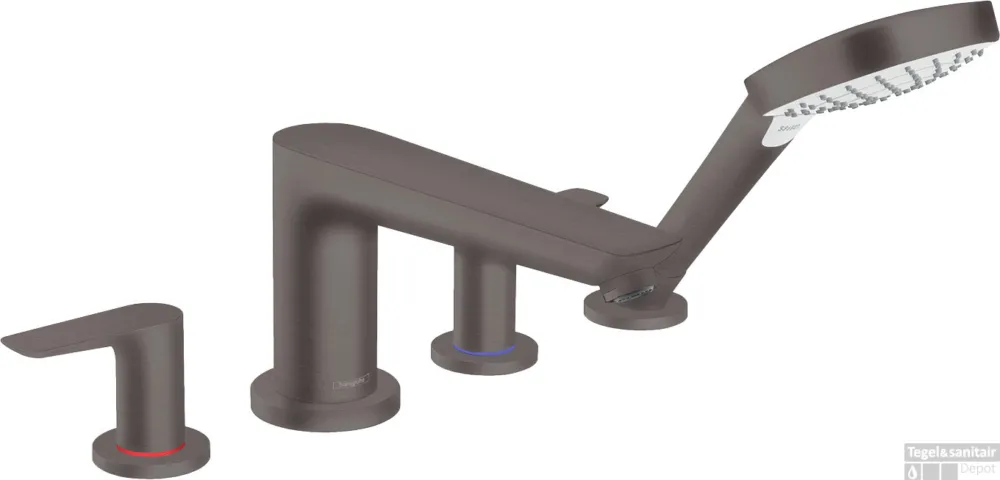 Hansgrohe Talis E 4-gats badrandmengkraan afbouwdeel voor inbouwdeel 13244180, Brushed Black Chrome Lage Kosten