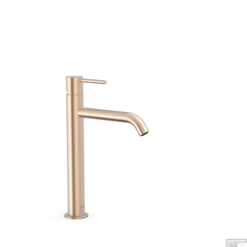 Fabrieksprijs Wastafelmengkraan Tres Study Exclusive 30,4 cm 1-Hendel Rond Mat Rosé Goud
