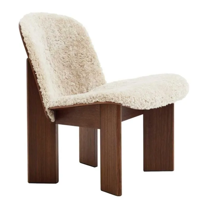 HAY Chisel loungestoel walnoot onderstel-Sheepskin Mohawi 21 Tijdelijk Beschikbaar
