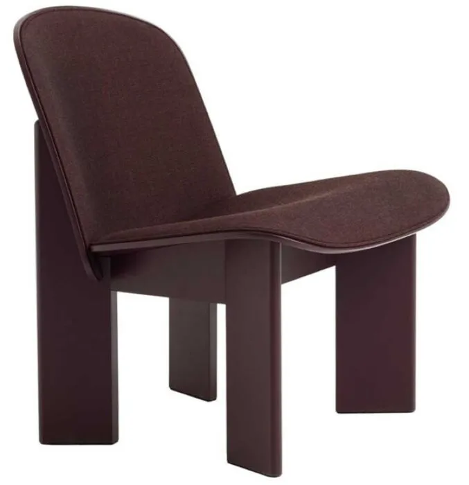Gecertificeerd HAY Chisel loungestoel beuken onderstel-Remix 373 / Dark bordeaux
