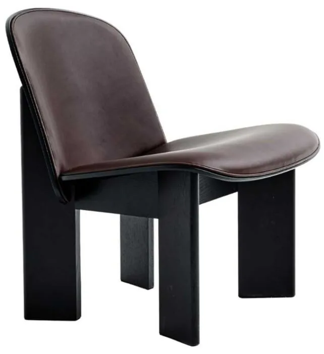 Lage Kosten HAY Chisel loungestoel eiken onderstel-Sense Dark Brown / Black