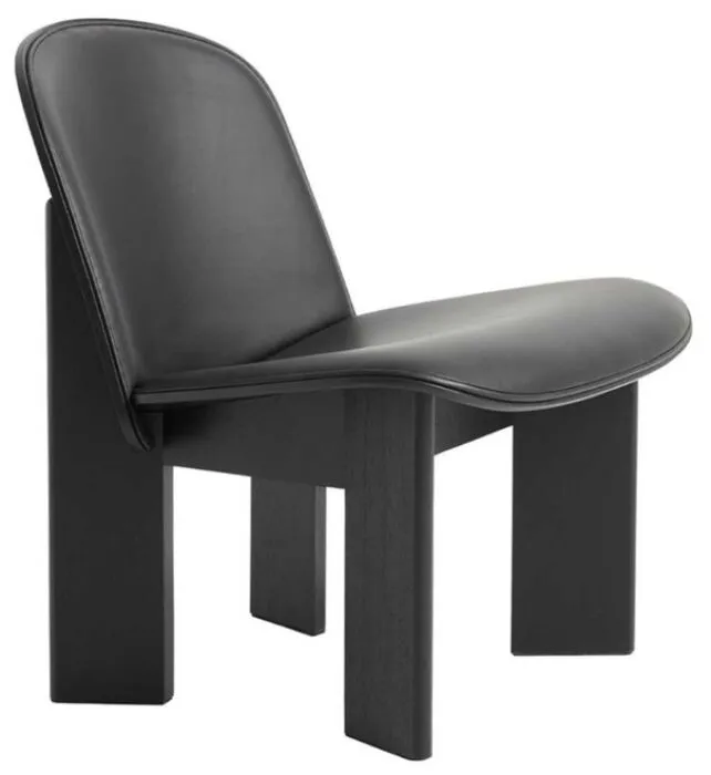 Laatste Versie HAY Chisel loungestoel eiken onderstel-Sense Black / Black