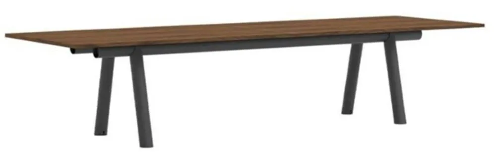 Weekendaanbieding HAY Boa tafel-Walnoot - Charcoal-350x110x75 cm