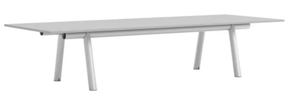 Tijdelijk Beschikbaar HAY Boa tafel-Grijs linoleum - Metallic grey-350x128x75 cm