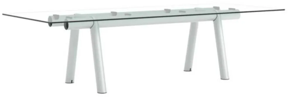 Beperkte Voorraad HAY Boa tafel-Glas - Metallic grey-280x110x75 cm