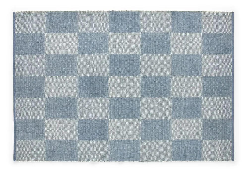 HAY Check vloerkleed-Licht blauw-140x200 cm Seizoensaanbieding