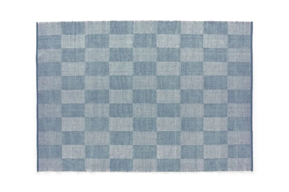 Shop Nu HAY Check vloerkleed-Licht blauw-170x240 cm