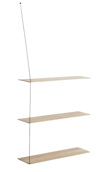 WOUD Stedge wandplank 3 planken-80 cm-Wit gepigmenteerd eiken Voordeelprijs