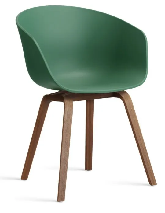Meest Verkocht HAY About a Chair AAC22 stoel Walnoot onderstel-Teal Green