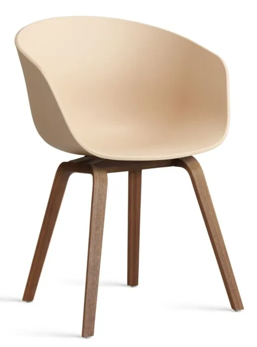 HAY About a Chair AAC22 stoel Walnoot onderstel-Pale Peach Hoge Kwaliteit