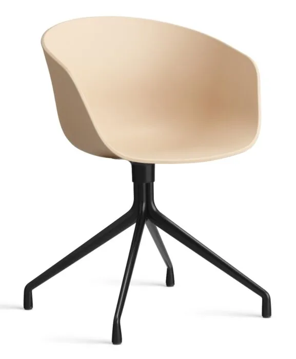 Bestseller HAY About a Chair AAC20 zwart onderstel stoel-Pale Peach