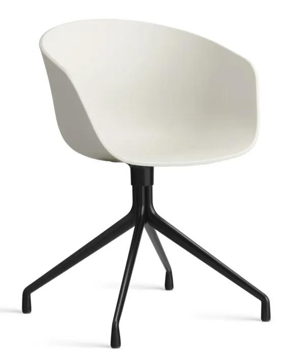 Bestel Nu HAY About a Chair AAC20 zwart onderstel stoel-Melange Cream