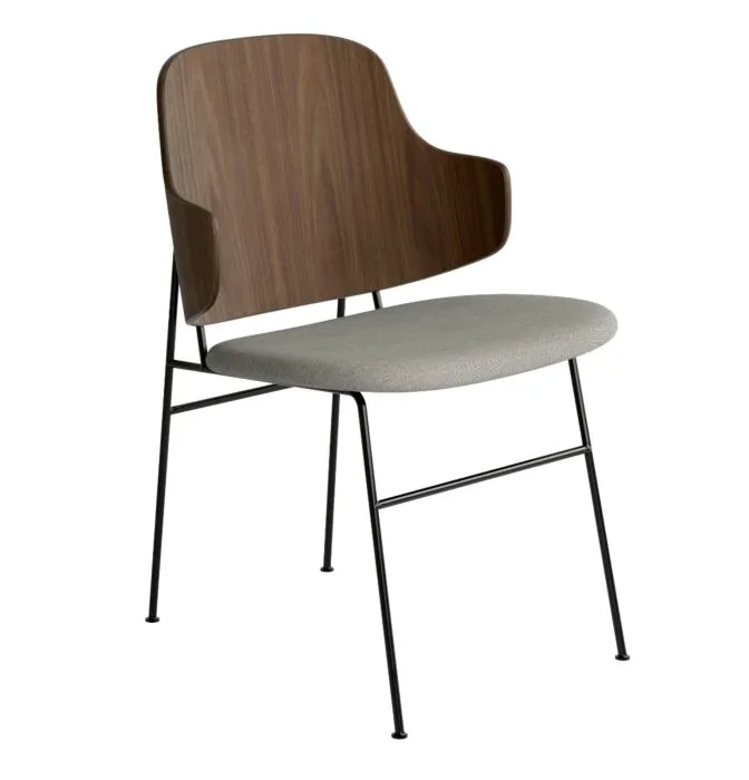 Laatste Versie Audo Copenhagen The Penguin Dining eetkamerstoel - Walnut-Re-wool 218